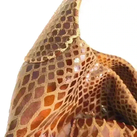 Dooney & Bourke Logo Lock Faux Snakeskin Hobo Bag - Picture 6 of 8